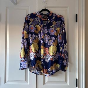 J. Crew Classic Fit Cupro Blend Shirt in Dusk Floral Print